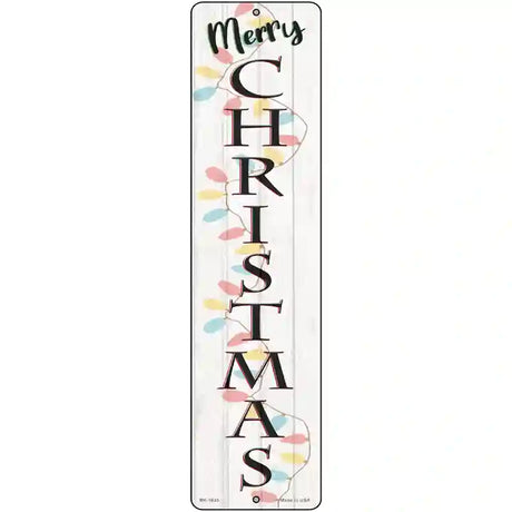 Merry Christmas Lights White Novelty Metal Street Sign 12" x 3" (MK)