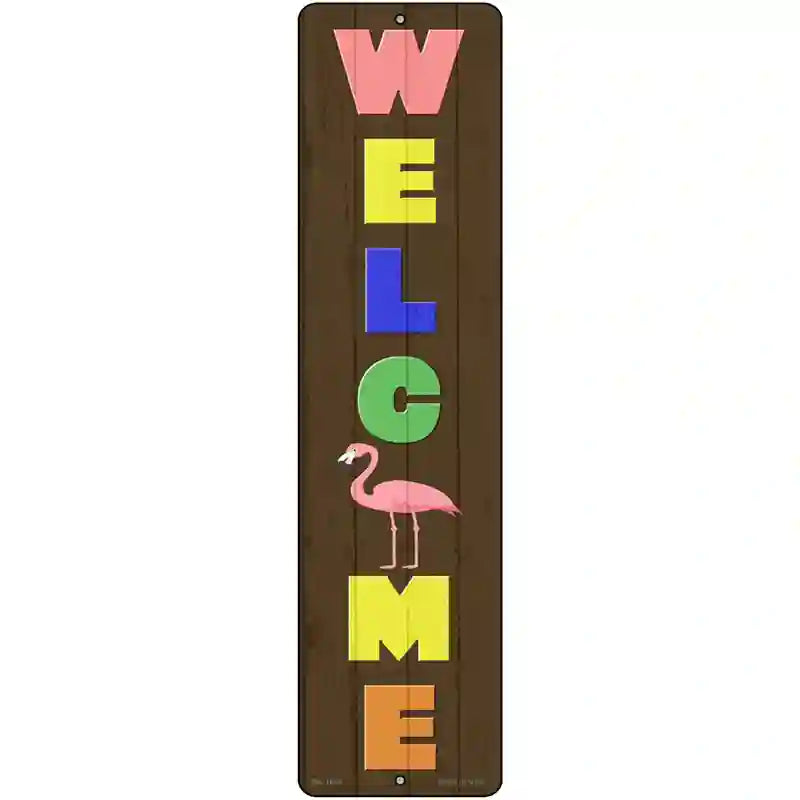 Welcome Flamingo Novelty Metal Street Sign 12" x 3" (MK)