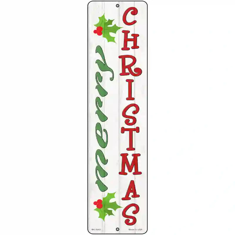 Merry Christmas Mistletoe Novelty Metal Street Sign 12" x 3" (MK)