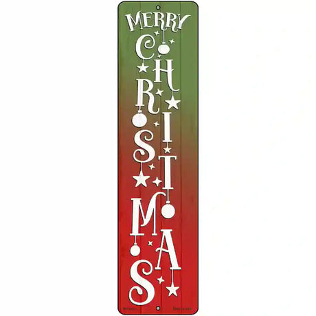 Merry Christmas Ornaments Red Novelty Metal Street Sign 12" x 3" (MK)