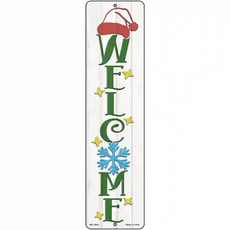 Welcome Hat White Novelty Metal Street Sign 12" x 3" (MK)