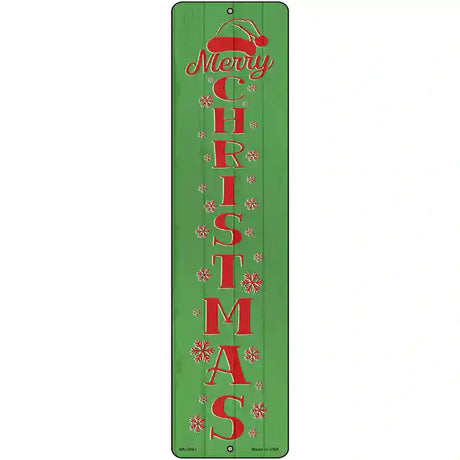 Merry Christmas Green Novelty Metal Street Sign 12" x 3" (MK)