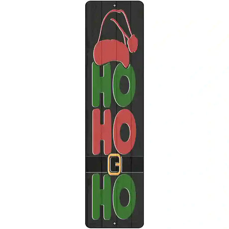 Ho Ho Ho Black Novelty Metal Street Sign 12" x 3" (MK)