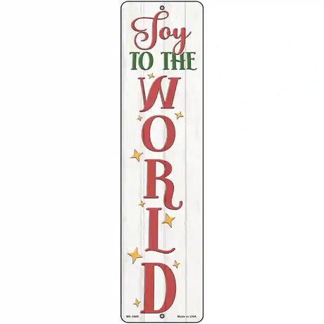 Joy To The World White Novelty Metal Street Sign 12" x 3" (MK)