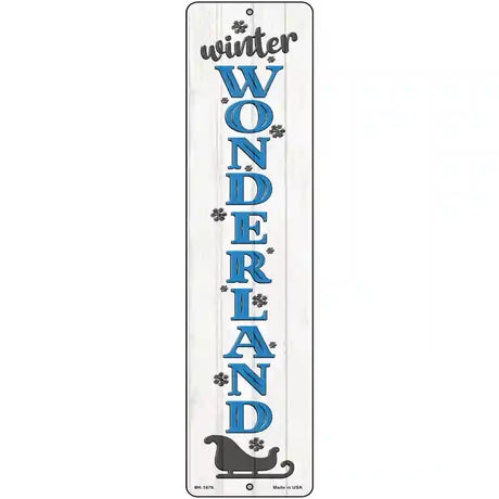 Winter Wonderland White Novelty Metal Street Sign 12" x 3" (MK)