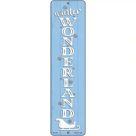 Winter Wonderland Blue Novelty Metal Street Sign 12" x 3" (MK)