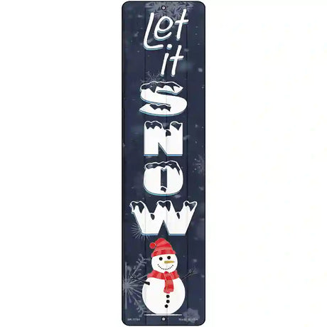 Let It Snow Snowman Novelty Metal Street Sign 12" x 3" (MK)