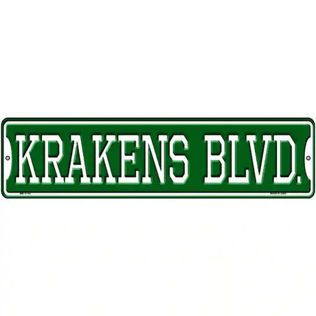 Krakens Blvd Novelty Metal Street Sign 12" x 3" (MK)