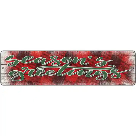 Seasons Greetings Red Novelty Metal Street Sign 12" x 3" (MK)