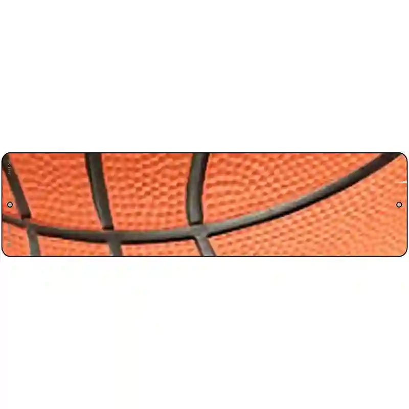 Basketball Closeup Novelty Metal Street Sign 12" x 3" (MK)