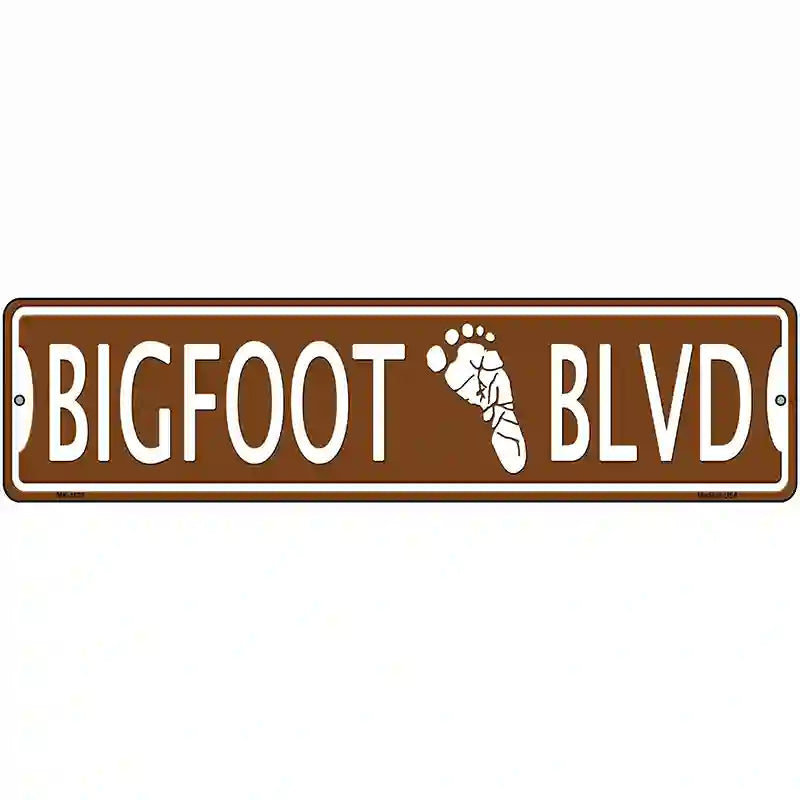 Bigfoot Blvd Novelty Metal Street Sign 12" x 3" (MK)