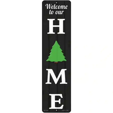 Home Christmas Tree Novelty Metal Street Sign 12" x 3" (MK)