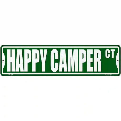 Happy Camper Ct Novelty Metal Street Sign 12" x 3" (MK)