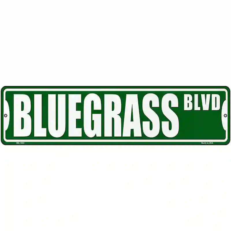 Bluegrass Blvd Novelty Metal Street Sign 12" x 3" (MK)