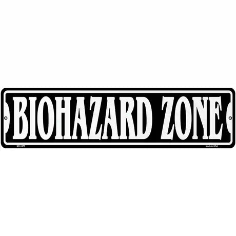 Biohazard Zone Novelty Metal Street Sign 12" x 3" (MK)