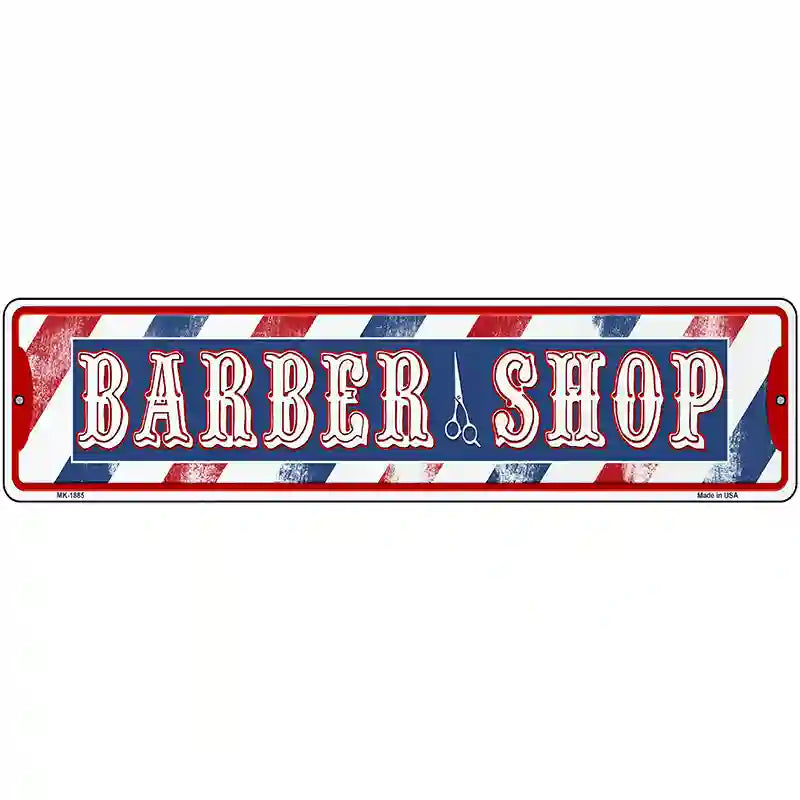 Barber Shop Horizontal Novelty Metal Street Sign 12" x 3" (MK)