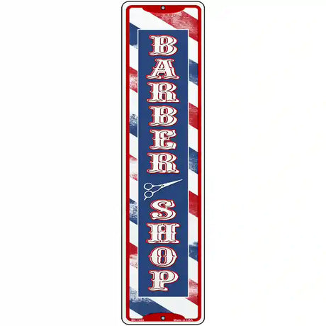 Barber Shop Vertical Novelty Metal Street Sign 12" x 3" (MK)