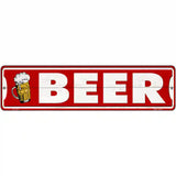 Beer Left On Red Novelty Metal Street Sign 12" x 3" (MK)