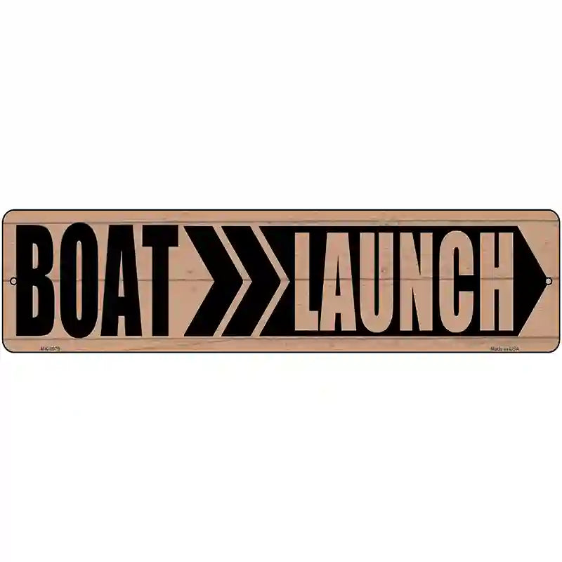 Boat Launch Right Novelty Metal Street Sign 12" x 3" (MK)