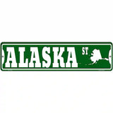 Alaska St Silhouette Novelty Metal Street Sign 12" x 3" (MK)