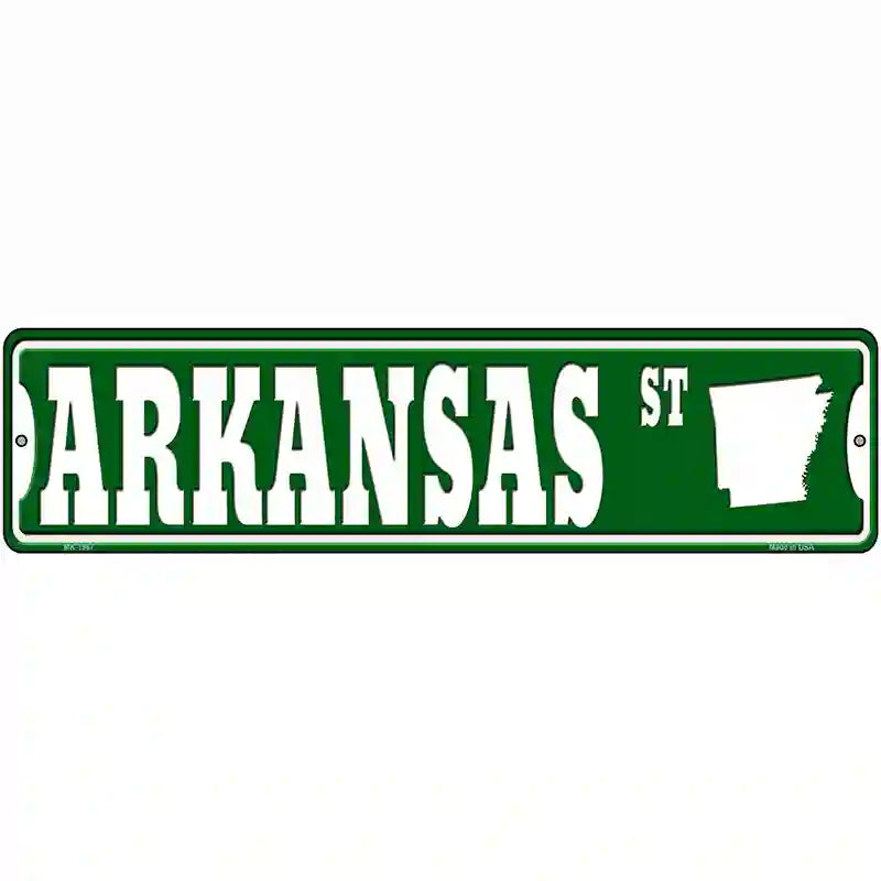 Arkansas St Silhouette Novelty Metal Street Sign 12" x 3" (MK)