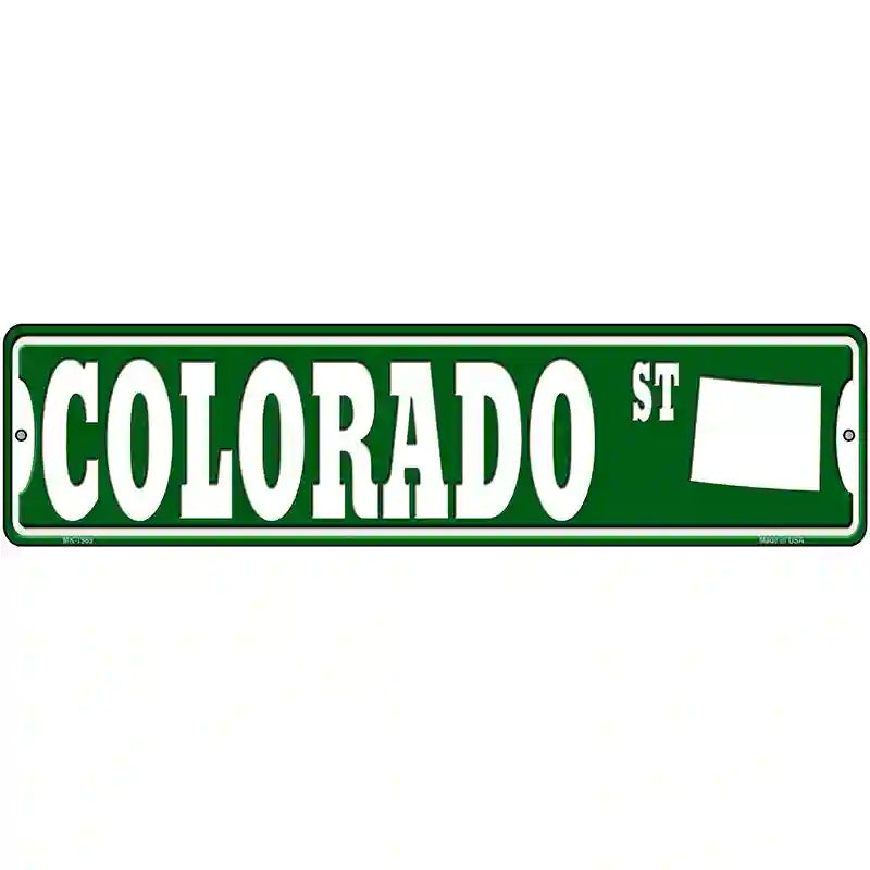 Colorado St Silhouette Novelty Metal Street Sign 12" x 3" (MK)