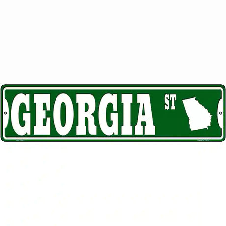 Georgia St Silhouette Novelty Metal Street Sign 12" x 3" (MK)