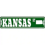 Kansas St Silhouette Novelty Metal Street Sign 12" x 3" (MK)