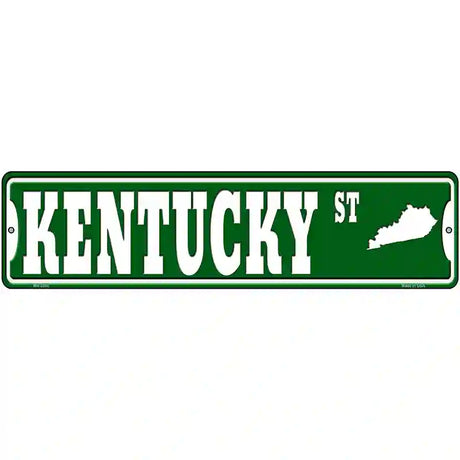 Kentucky St Silhouette Novelty Metal Street Sign 12" x 3" (MK)