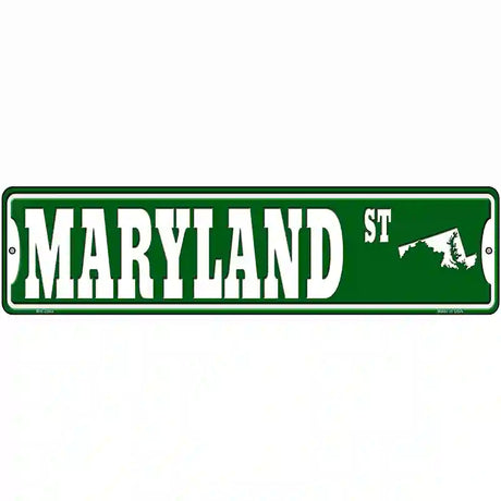 Maryland St Silhouette Novelty Metal Street Sign 12" x 3" (MK)