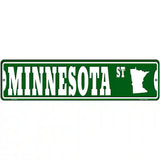 Minnesota St Silhouette Novelty Metal Street Sign 12" x 3" (MK)