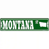 Montana St Silhouette Novelty Metal Street Sign 12" x 3" (MK)