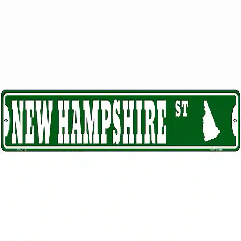 New Hampshire St Silhouette Novelty Metal Street Sign 12" x 3" (MK)