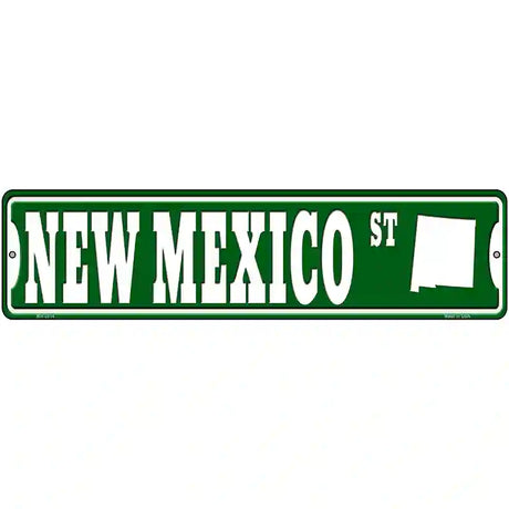 New Mexico St Silhouette Novelty Metal Street Sign 12" x 3" (MK)