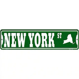 New York St Silhouette Novelty Metal Street Sign 12" x 3" (MK)