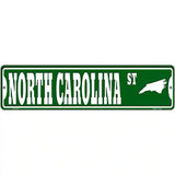 North Carolina St Silhouette Novelty Metal Street Sign 12" x 3" (MK)