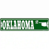 Oklahoma St Silhouette Novelty Metal Street Sign 12" x 3" (MK)