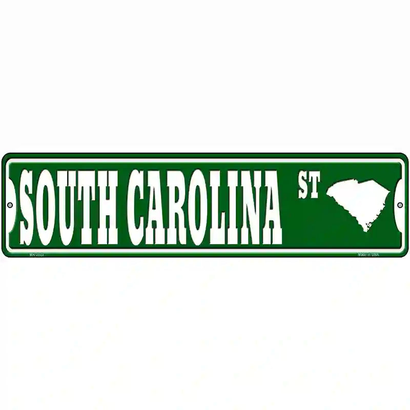 South Carolina St Silhouette Novelty Metal Street Sign 12" x 3" (MK)