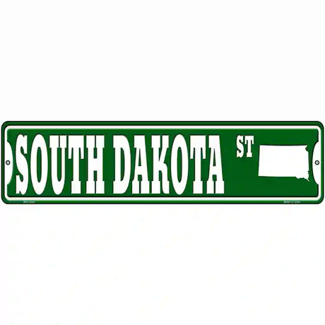 South Dakota St Silhouette Novelty Metal Street Sign 12" x 3" (MK)