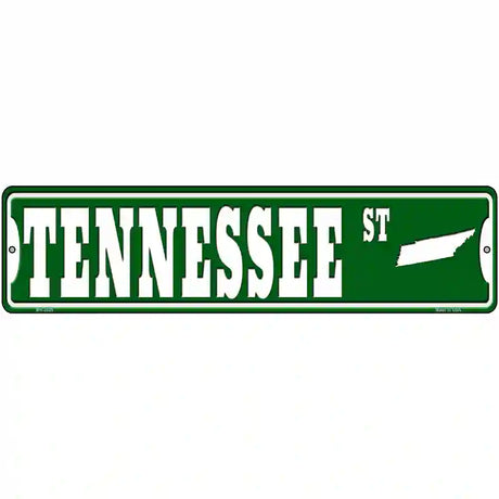 Tennessee St Silhouette Novelty Metal Street Sign 12" x 3" (MK)