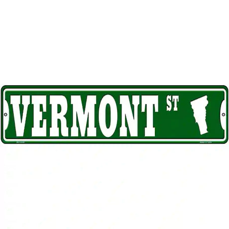 Vermont St Silhouette Novelty Metal Street Sign 12" x 3" (MK)