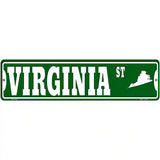 Virginia St Silhouette Novelty Metal Street Sign 12" x 3" (MK)