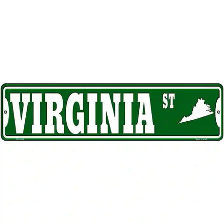 Virginia St Silhouette Novelty Metal Street Sign 12" x 3" (MK)