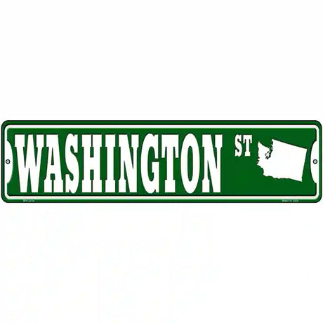 Washington St Silhouette Novelty Metal Street Sign 12" x 3" (MK)