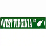 West Virginia St Silhouette Novelty Metal Street Sign 12" x 3" (MK)