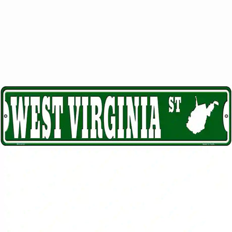 West Virginia St Silhouette Novelty Metal Street Sign 12" x 3" (MK)