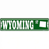 Wyoming St Silhouette Novelty Metal Street Sign 12" x 3" (MK)