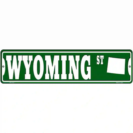 Wyoming St Silhouette Novelty Metal Street Sign 12" x 3" (MK)