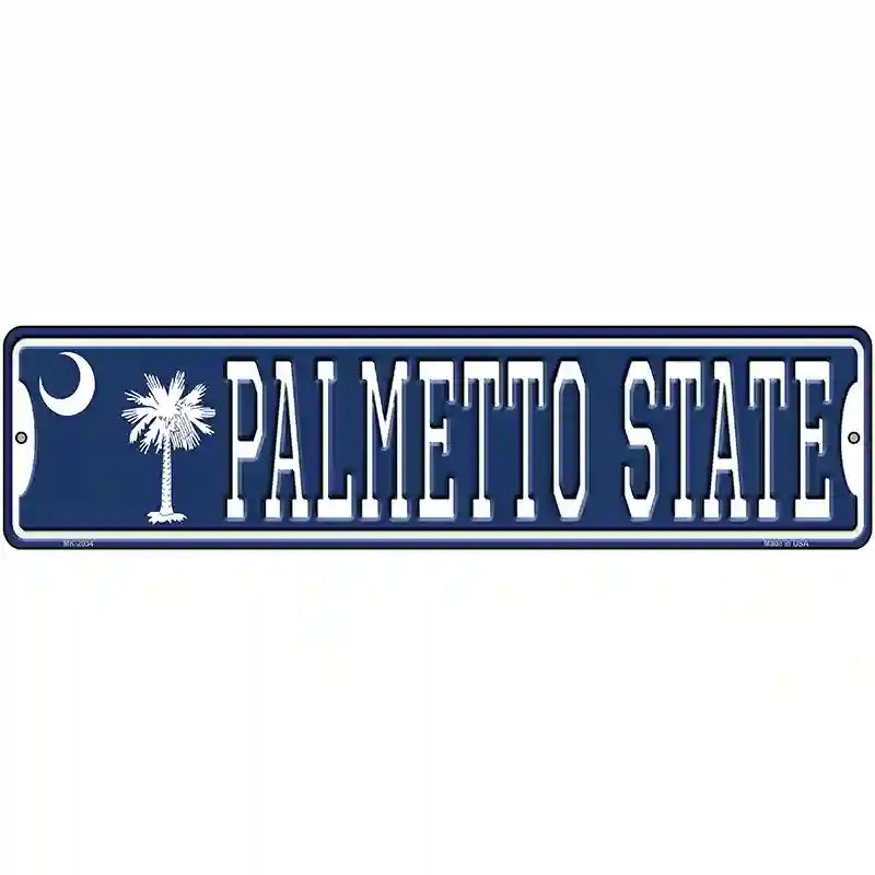 Palmetto State SC Flag Novelty Metal Street Sign 12" x 3" (MK)