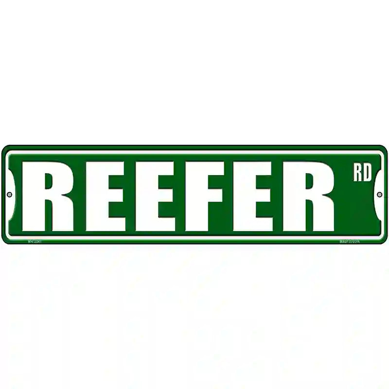 Reefer Road Novelty Metal Street Sign 12" x 3" (MK)